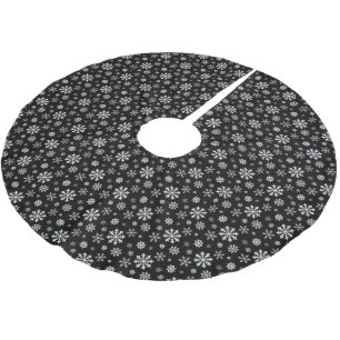Zwart-wit modern winterpatroon met sneeuwvlokken kerstboom rok