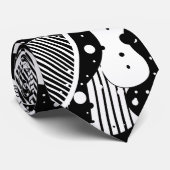 Zwart-wit Moderne Abstracte geometrische kunst Stropdas (Opgerold)