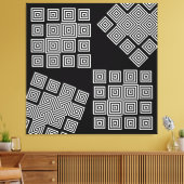 Zwart-wit moderne Abstracte illusie Geometrische k Canvas Afdruk (Insitu (Woonkamer))
