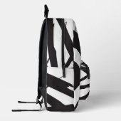 Zwart & Wit Moderne Abstracte Kunst Lijn Custom Na Bedrukte Rugzak (Links)
