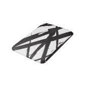 Zwart-wit moderne Abstracte kunstlijn decoratief Badmat (Gekanteld)