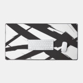 Zwart-wit moderne Abstracte kunstlijn decoratief Bureaumat (Keyboard & Muis)