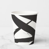 Zwart-wit moderne Abstracte kunstlijn decoratief Papieren Bekers (Voorkant)