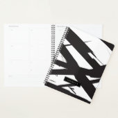 Zwart-wit moderne Abstracte kunstlijn decoratief Planner (Display)