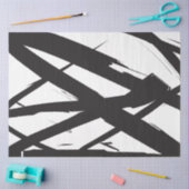 Zwart-wit moderne Abstracte kunstlijn decoratief Tissuepapier (Craft)