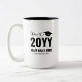 Zwart & Wit | Moderne Afstuderen Cadeauverpakking Tweekleurige Koffiemok (Links)