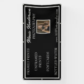 Zwart & Wit Moderne Beschikbare Producten Booth Spandoek (Verticaal)