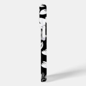 Zwart Wit Moderne Bloembladeren Blowing Print Case-Mate iPhone Case (Achterkant / Links)