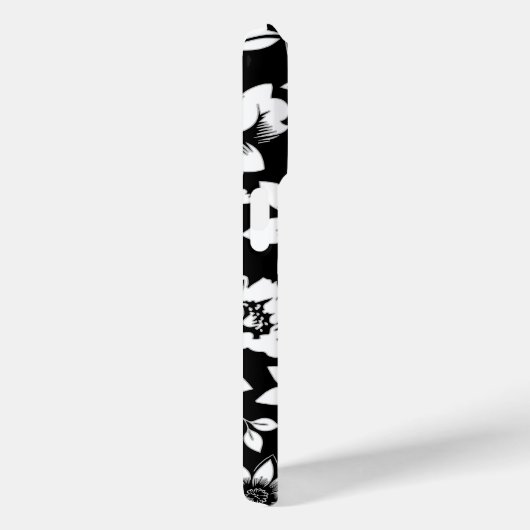 Zwart Wit Moderne Bloembladeren Blowing Print Case-Mate iPhone Case (Achterkant / Rechts)