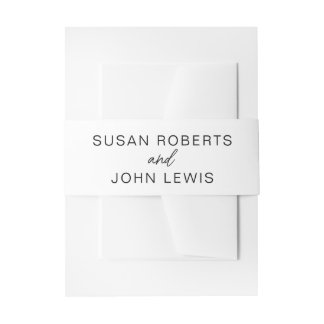 Zwart & Wit Moderne Buikband Uitnodigingen Wikkel