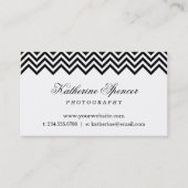 Zwart-wit moderne Chevron en Polka Dots Visitekaartje (Voorkant)