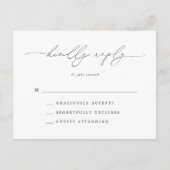 Zwart-wit Moderne Classic Bruiloft RSVP Briefkaart (Voorkant)