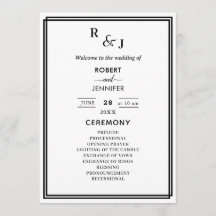 Zwart-wit moderne elegantie Border Wedding