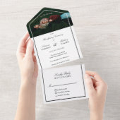 Zwart & Wit Moderne foto Handfasting bruiloft All In One Uitnodiging (Afscheurbaar)
