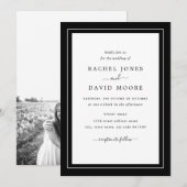 Zwart-wit moderne foto-huwelijksuitnodiging kaart (Voorkant / Achterkant)