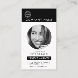 Zwart Wit Moderne foto Zwart Wit QR Code Visitekaartje