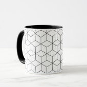 Zwart-wit moderne geometrisch mok (Voorkant links)
