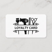 Zwart-wit moderne kapper loyaliteit Kaart (Voorkant)