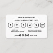 Zwart-wit moderne kapper loyaliteit Kaart (Achterkant)