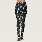 Zwart-wit moderne kerstbomen leggings (Achterkant)