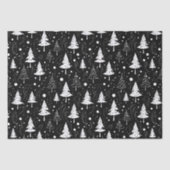 Zwart-wit moderne kerstbomen tissuepapier (Voorkant)