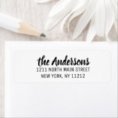 Zwart Wit Moderne Kunst Cursief Script Etiket (Insitu)