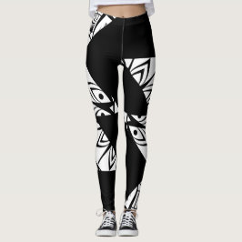 Zwart, wit Moderne Leggings patroon Art Leggings
