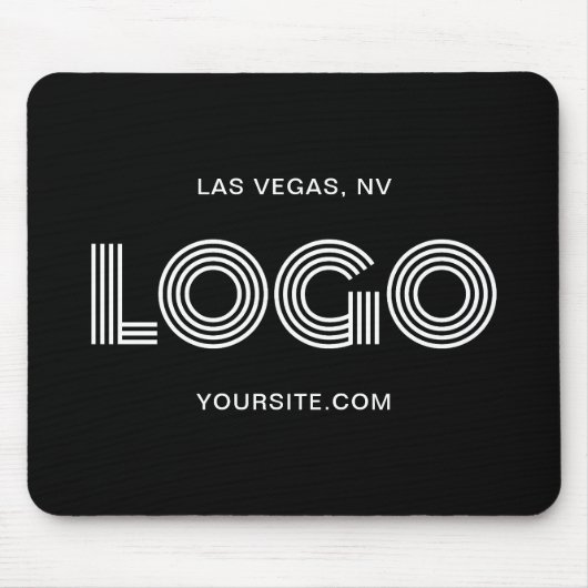 Zwart-wit Moderne Logo Muismat (Voorkant)