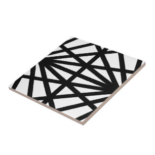 Zwart-wit moderne mechanische lijntekening tegeltje