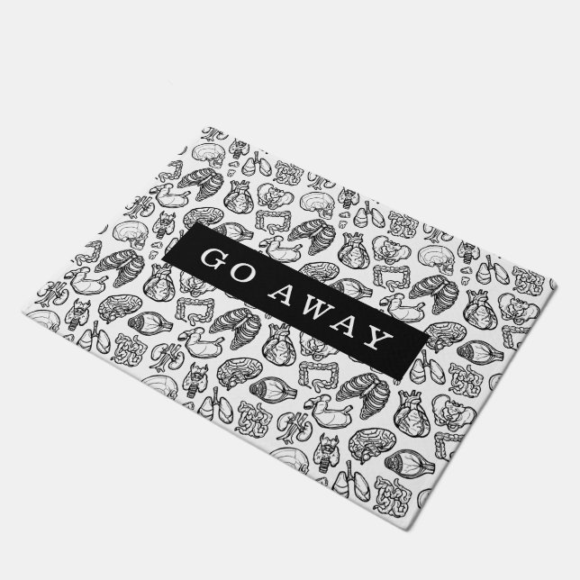 Zwart-wit moderne menselijke anatomische schets Aa Deurmat (Schuin)