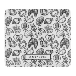 Zwart-wit moderne menselijke anatomische schets Aa Snijplank