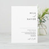 Zwart-Wit | Moderne minimale bruiloft Kaart (Staand voorkant)