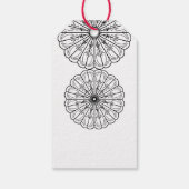 Zwart-wit moderne minimalistische bloemen cadeaulabel (Achterkant)