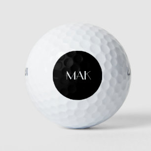 Zwart-wit moderne minimalistische gepersonaliseerd golfballen