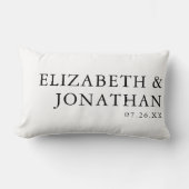 Zwart Wit Moderne Minimalistische Koppels Namen Kussen (Voorkant)