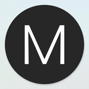 Zwart-wit Moderne minimalistische letter Ronde Sticker
