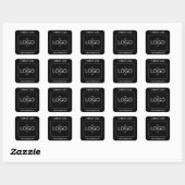Zwart & Wit moderne minimalistische logo Vierkante Sticker (Vel)