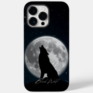 Zwart-wit Moderne Minimalistische Zwarte Wolf Case-Mate iPhone 14 Pro Max Hoesje
