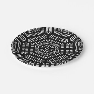 Zwart-Wit Moderne Mudcloth Papieren Bord