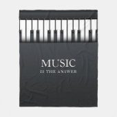 Zwart-wit moderne piano fleece deken (Voorkant)