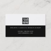 Zwart Wit Moderne Pro Marketing Consultant Visitekaartje (Achterkant)