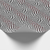 Zwart-wit Moderne Retro Vervormd Geruite Cadeaupapier (Hoek)