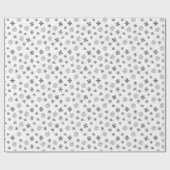 Zwart-wit Moderne Sneeuwvlokken Kerstmis Cadeaupapier (Vlak)