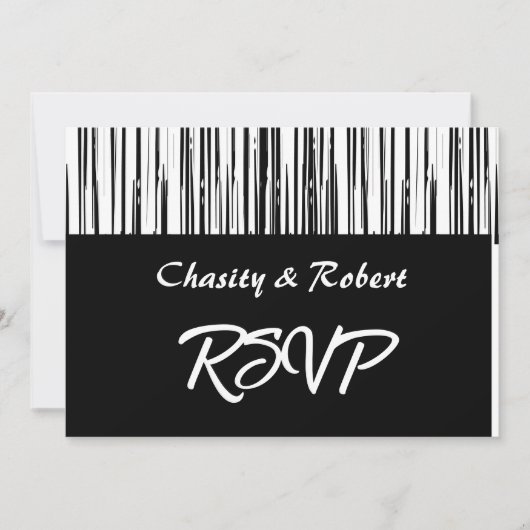 Zwart-wit moderne streep Elegant minimalistisch Kaart (Voorkant)