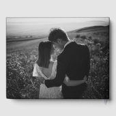 Zwart Wit Moderne Typografie Mr. & Mrs Wedding Gastenboek (Achterkant)