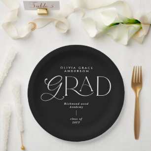 Zwart-wit moderne typografie party decor papieren bordje