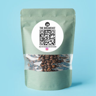 Zwart-wit moderne zakelijke Instagram QR-code Ronde Sticker