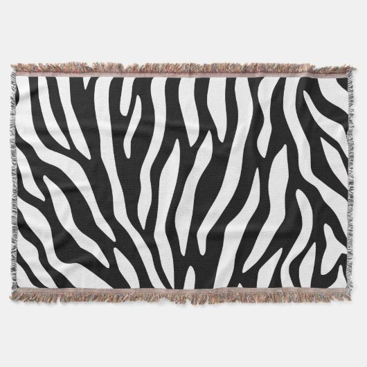 Zwart-wit moderne zebraprint deken (Voorkant)