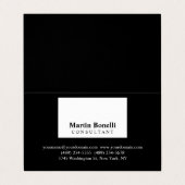 Zwart Wit Modernist Professioneel Visitekaartje (Buitenkant ongevouwen)