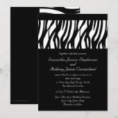 Zwart/wit modernist streep bruiloft uitnodigingen (Voorkant / Achterkant)